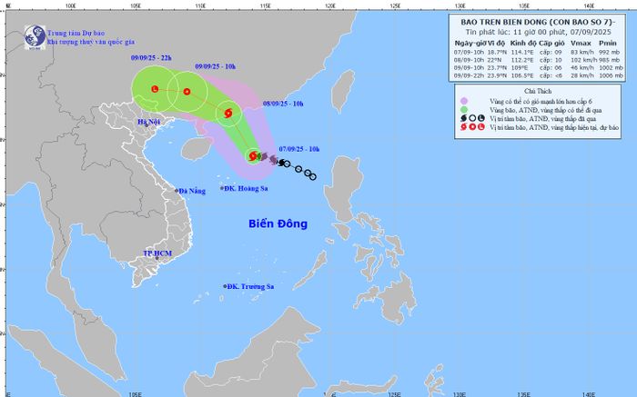 Diễn biến 'nóng' về bão số 7