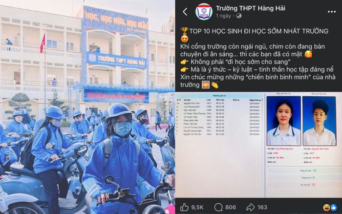 Miền bắc lạnh kỷ lục, học sinh đi học sớm được trường vinh doanh trên fanpage