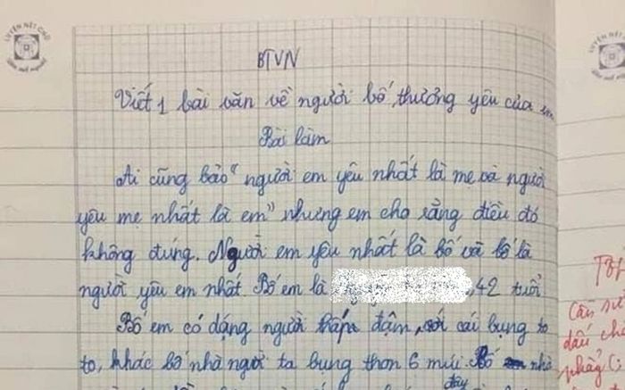 Bài văn tả bố được chấm 10 điểm, cô giáo phải thốt lên 'cô thích lắm'