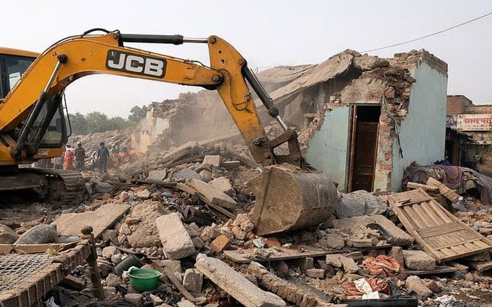 Không đồng ý cuộc hôn nhân của con gái, người cha điều máy xúc san bằng nhà chú rể