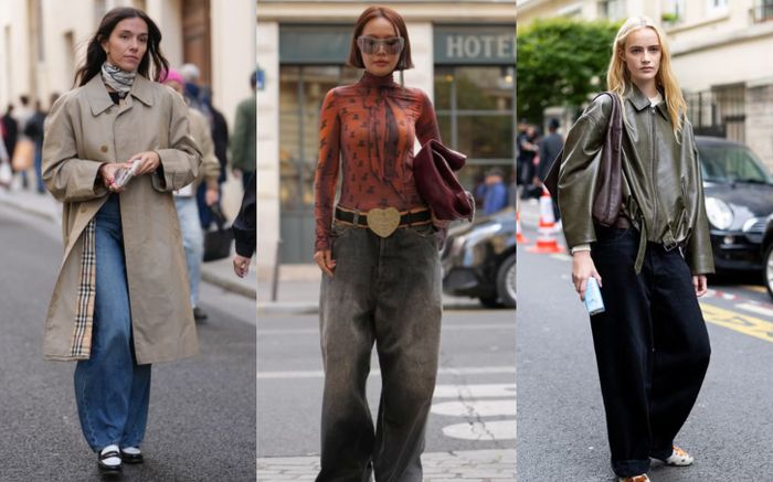 Ý tưởng phối đồ sành điệu với quần jeans ống rộng