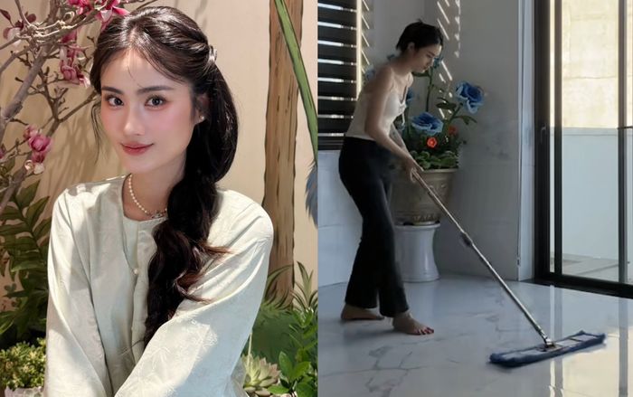 Hoa hậu Ý Nhi về quê ăn Tết, tự tay làm mọi việc chuẩn gái đảm