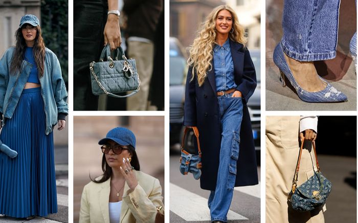 Phụ kiện denim thống trị phong cách đường phố mùa xuân 2026