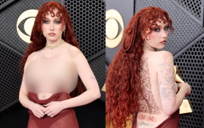 Nữ ca sĩ 'mặc như không mặc' trên thảm đỏ Grammy 2026