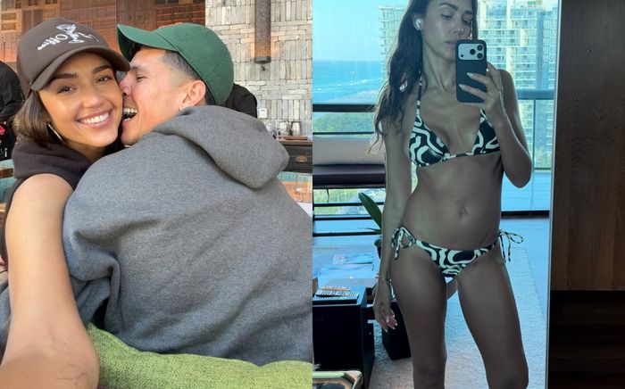 Jessica Alba diện đồ bơi gợi cảm đi du lịch với bạn trai