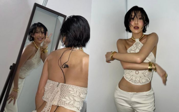 Hwasa khoe vóc dáng quyến rũ khiến dân tình trầm trồ