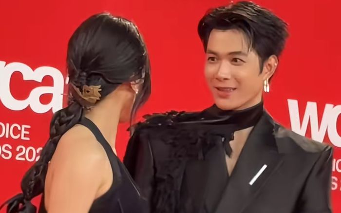 Anh Tú chỉnh váy cho Diệu Nhi trên thảm đỏ, 'đứng hình' vì một hành động của vợ