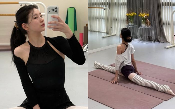 'Thót tim' với khoảnh khắc Suzy xoạc 180 độ khi tập ballet