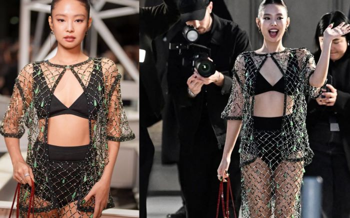 Jennie (BLACKPINK) 'đốt cháy' Paris Fashion Week với váy lưới táo bạo