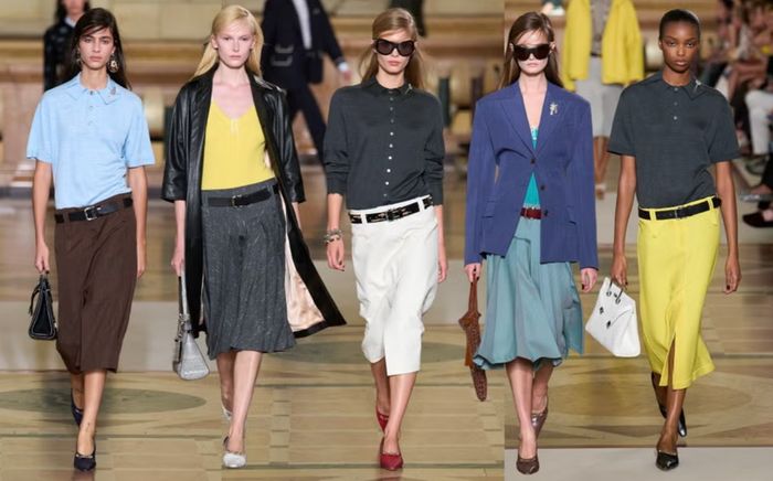 Cách phối đồ với chân váy cạp thấp