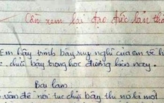 Nam sinh lớp 12 làm bài văn bị chấm 0 điểm, giáo viên còn để lại lời phê khá nặng nề