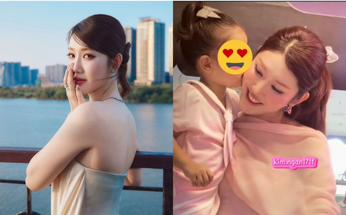 Khung hình hạnh phúc giữa Thúy Ngân và con gái nuôi