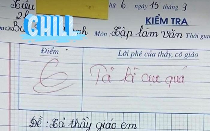 Bài văn tả thầy giáo đạt 6 điểm, viết gì mà giáo viên phải phê 'kỳ cục quá'?