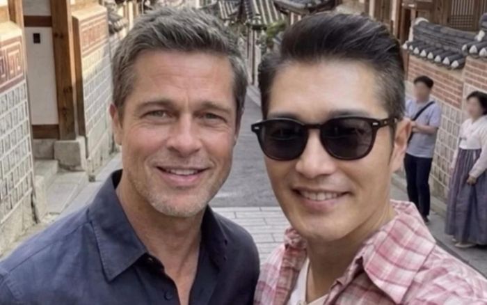 Tranh cãi xoay quanh bức ảnh của Jung Yoon Min với ngôi sao Hollywood Brad Pitt