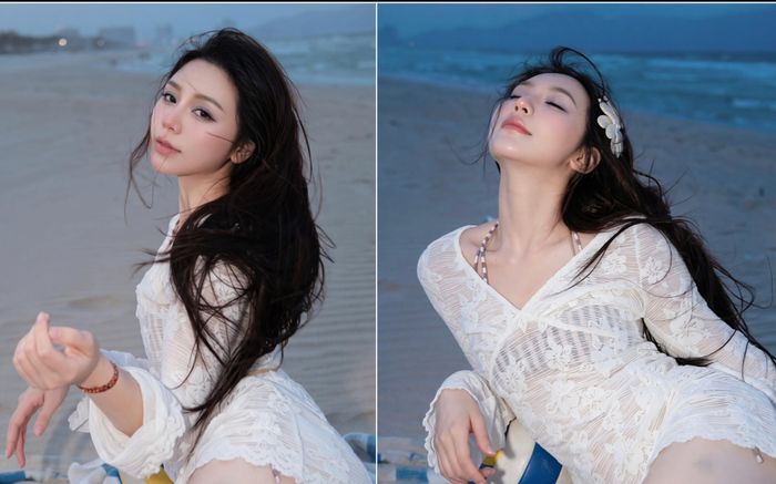 Quỳnh Kool gây chú ý với loạt ảnh thả dáng trên bãi biển