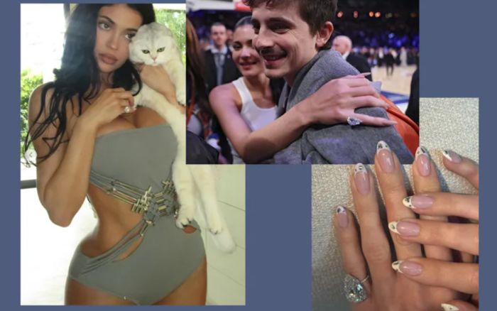 Kylie Jenner đeo chiếc nhẫn kim cương hình quả lê 15 carat