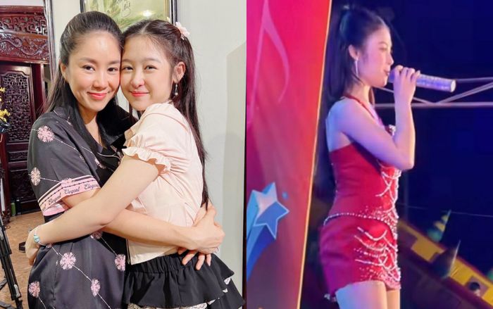 'Con gái' Lê Phương và Lương Thế Thành đi hát hội chợ gây tranh cãi