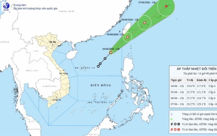 Diễn biến mới về áp thấp nhiệt đới trên Biển Đông