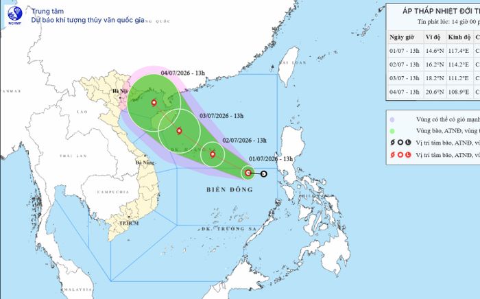 Áp thấp nhiệt đới trên Biển Đông có khả năng mạnh lên thành bão, gió giật cấp 10