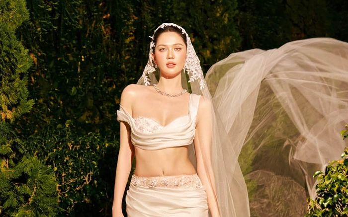 Ngọc Trinh diện váy cưới cắt xẻ, khoe eo thon nuột nà