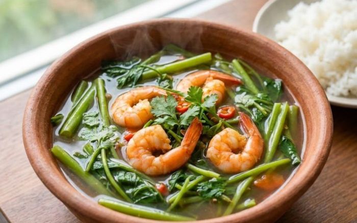 Loại rau kết hợp với hải sản tạo nên loạt món ngon khó cưỡng, vừa dân dã vừa đậm hương vị Việt