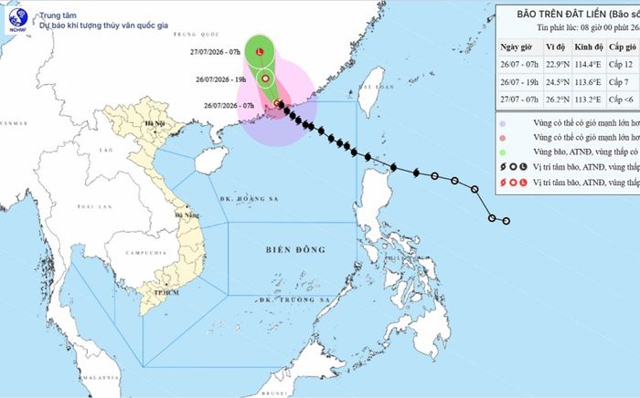 Bão số 2 có ảnh hưởng trực tiếp đến đất liền Việt Nam không?