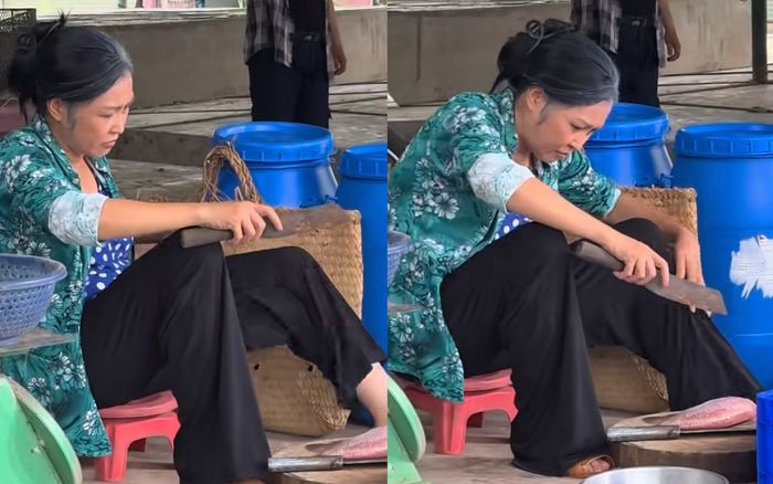 Xôn xao hình ảnh ca sĩ Phương Thanh bán cá ngoài chợ