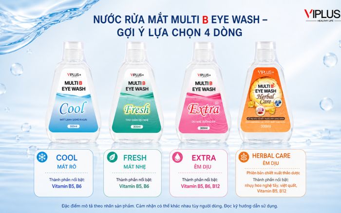 VIPLUS+ và dòng nước rửa mắt dành cho nhiều nhu cầu chăm sóc mắt mỗi ngày