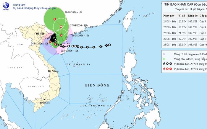 Bão số 4 đang gây gió mạnh, mưa lớn ở nhiều tỉnh miền Bắc
