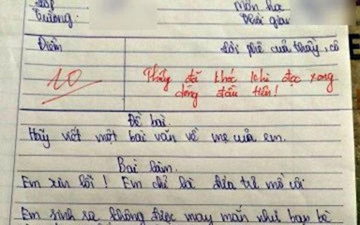 Bài văn về mẹ khiến thầy giáo bật khóc ngay dòng đầu tiên, dân mạng đồng cảm vô cùng