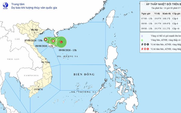 Áp thấp nhiệt đới ít có khả năng mạnh lên thành bão, Vịnh Bắc Bộ gió giật cấp 8