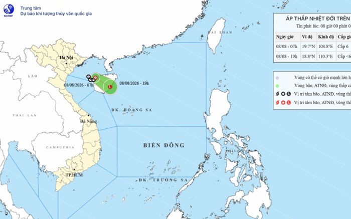 Áp thấp nhiệt đới trên Vịnh Bắc Bộ di chuyển chậm, có khả năng thành bão không?