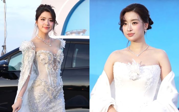 Phương Oanh đọ sắc Đỗ Mỹ Linh ở thảm xanh chung kết Miss World
