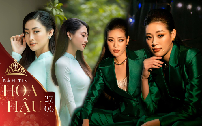 'Đọ dáng' trong trang phục sắc xanh: Lương Thùy Linh đẹp dịu dàng, Khánh Vân đầy khí chất