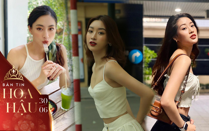 Diện cùng style áo, chị em song sinh Đỗ Mỹ Linh - Lương Thùy Linh 'đối đầu' Khánh Vân bất phân thắng bại