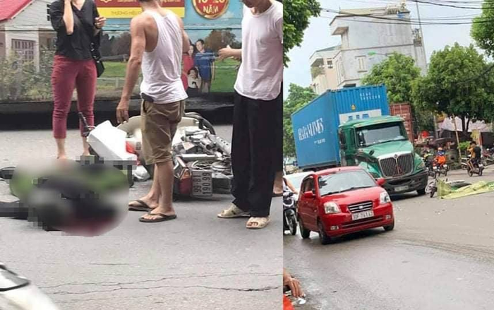 Va chạm với container đầu kéo, một chiến sĩ công an tử vong