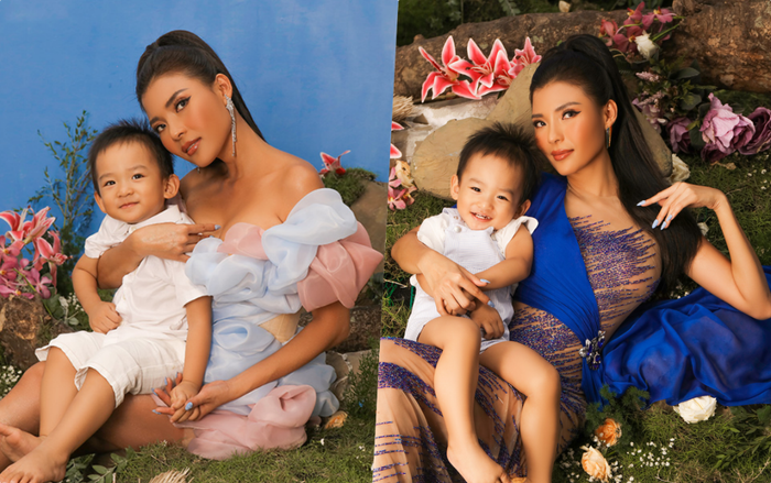 Thúy Diễm kiêu sa với làn da bánh mật, khoe nhan sắc mặn mà bên con trai Bảo Bảo