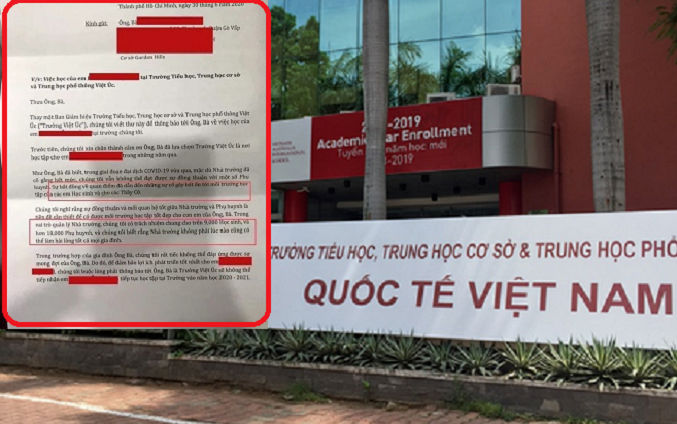 Phụ huynh bức xúc khi nhận thông báo 'ngưng tiếp nhận học sinh trong năm học mới' của trường Quốc tế Việt Úc