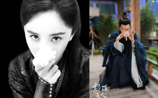 'Hộc Châu Phu Nhân' tung ảnh hậu trường: Tạo hình Dương Mịch giống Triệu Lệ Dĩnh thời 'Sở Kiều truyện', tổ tạo hình kém sáng tạo