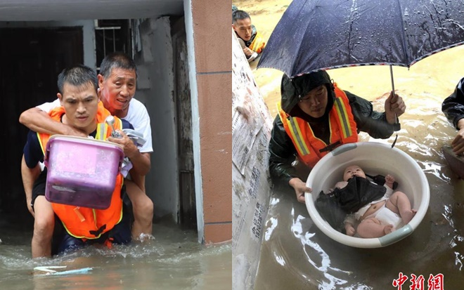 Hình ảnh mưa lũ kéo dài tàn phá Trung Quốc, khiến hàng triệu người bị ảnh hưởng
