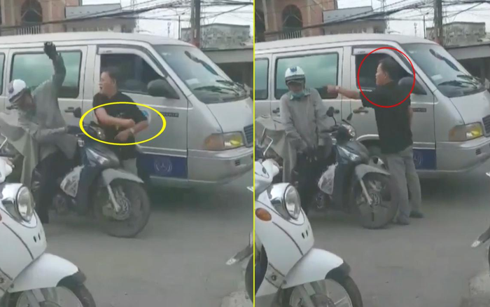Clip: Tài xế ô tô đấm liên tục vào mặt người đi xe máy sau va chạm giao thông gây phẫn nộ