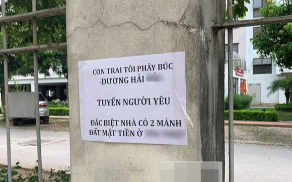 In tờ rơi 'tìm người yêu cho con trai', cặp bố mẹ còn 'chơi chiêu' quảng cáo 'siêu lầy'