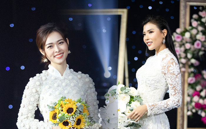 Diệp Bảo Ngọc & Thúy Diễm đẹp nao lòng trong tà áo dài ren trắng tinh khôi