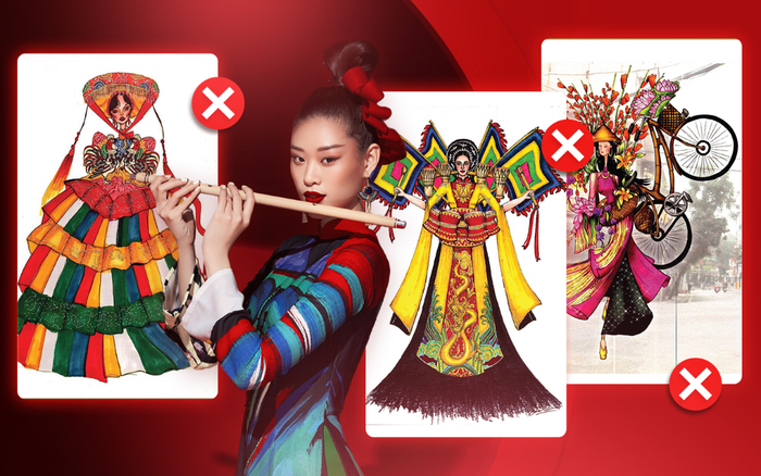 10 National Costume cho Khánh Vân siêu đẹp nhưng sai đề nghiêm trọng, xác định rớt khỏi Top 16