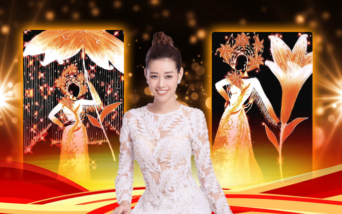 Áo dài 'Thiếu nữ bên hoa huệ' cho Khánh Vân gây ấn tượng mạnh, fan tò mò hiệu ứng mưa pha lê phát sáng