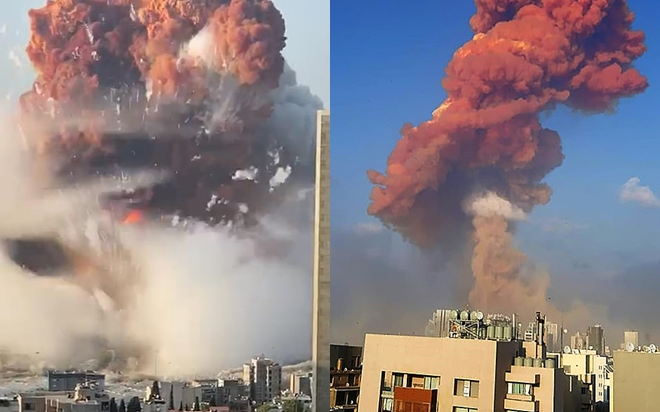 Cảnh tượng kinh hoàng trong vụ nổ làm rung chuyển cả thành phố ở Lebanon, khiến hàng ngàn người thương vong