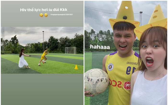 Huỳnh Anh trổ tài làm huấn luyện viên thể lực cho Quang Hải và cái kết cười 'đau bụng'