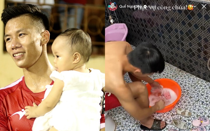 Quế Ngọc Hải ở nhà chăm sóc con gái, lo tới từng đôi dép