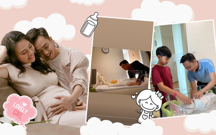 Đàm Thu Trang tiết lộ khoảnh khắc cực đáng yêu của chồng và con gái mới chào đời