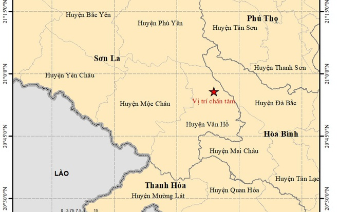 Sơn La xảy ra động đất 4,3 độ richter vào sáng nay